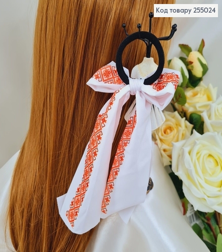 Резинка 5смТвіллі Бант 9*15см, Вишиванка, Червоний тон, виробник Україна (ручна робота) 255024 фото 1