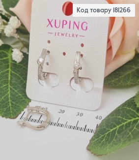 Сережки в камінцях, з обвитим камінцем, 1,5см, англ. заст. Xuping  181266 фото