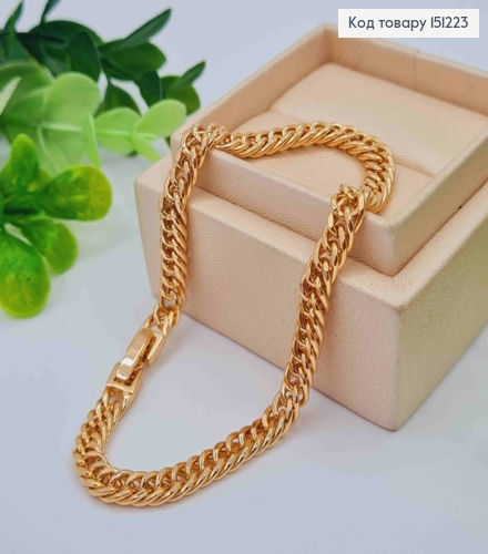 Браслет ПАНЦИРНОЕ ПЛЕТЕНИЕ, ширина 5мм, длина 20см, Xuping 18K 151223 фото 1