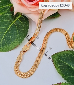 Цепочка двойное панцирное плетение 5мм, длина 50см, Xuping 18K 121048 фото
