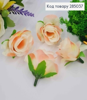 Искусственное приложение Роза РОЗОВО-КРЕМОВАЯ, 4,5*3,5см 285037 фото