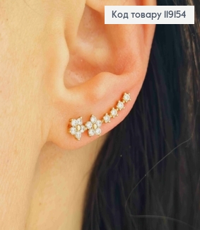 Сережки гачки Квіточки з Камінцями, 2,1см,  Xuping 18К 119154 фото