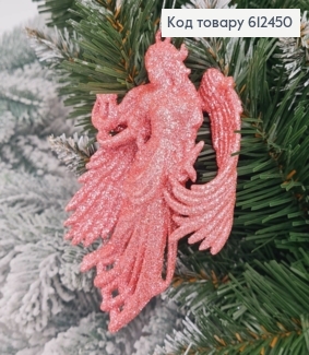 Новорічна фігура Блиск Янгол з арфою РОЖЕВИЙ, 12*7см, Україна 612450 фото