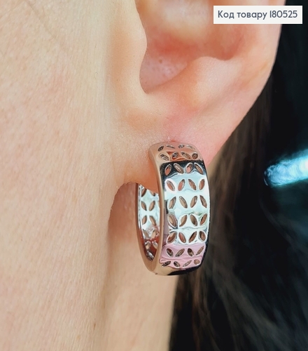 Серьги кольца 2см родированые Xuping 180525 фото 2