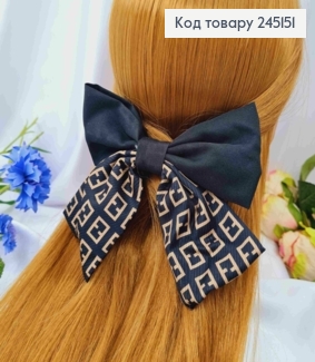 Заколка (6,5см), БАНТ FENDI, Черного цвета, 13*11см 245151 фото