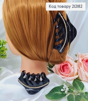 Краб пластик черный, Волнистый с линией камешков, 9см. 212182 фото