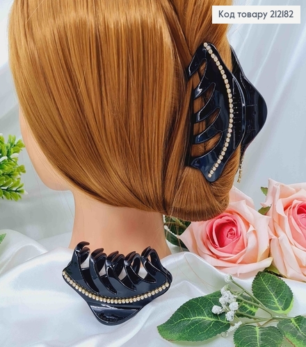 Краб пластик черный, Волнистый с линией камешков, 9см. 212182 фото 1