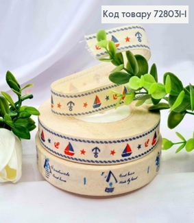 Лента котоновая с Цветным рисунком, в ассортименте, ширина 2см, дл. 25ярдов (23м) 728031-1 фото