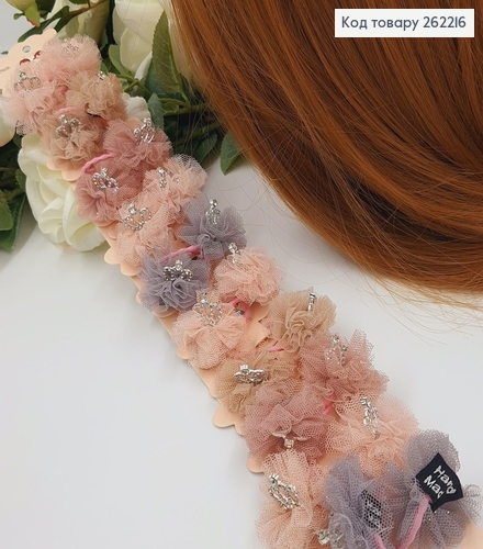 Резинка детская с короной в камнях, 20шт/уп. 262216 фото 1