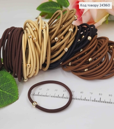 Резинка тонкая 5см, с бусинкой, цвета в ассорт. 243160 фото 1