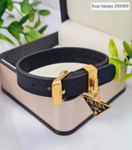 Браслет Эко Кожа, PRADA milano, 21см, лимонного цвета, сталь Stainless Steel 250069 фото 1