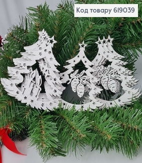 Іграшка на ялинку ялинка дерев'яна шишка 13*12 см 619039 фото