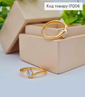 Кольцо с блестящим камнем, Xuping 18К. 171206 фото