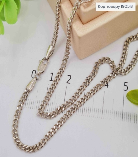 Цепочка родованная ПАНЦИРНОЕ ПЛЕТЕНИЕ, ширина 3мм, длина 45см, Xuping 190518 фото 1