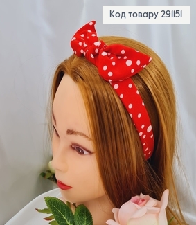 Обруч пластик СОЛОХА в ГОРОХ (красный), Украина 292177 фото