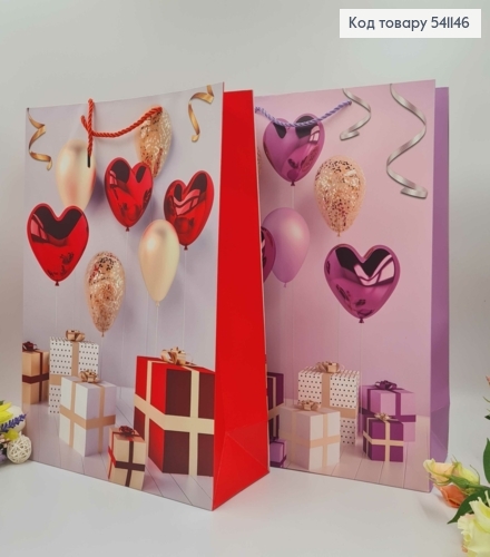 Пакет бумажный, "Шарики с подарками", в ассорт. 40*31*12см 541146 фото 4