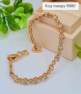 Браслет из Блестящих камней разного размера, длина 17+2см, Xuping 18K 151180 фото