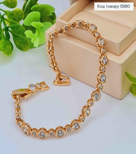 Браслет из Блестящих камней разного размера, длина 17+2см, Xuping 18K 151180 фото 1