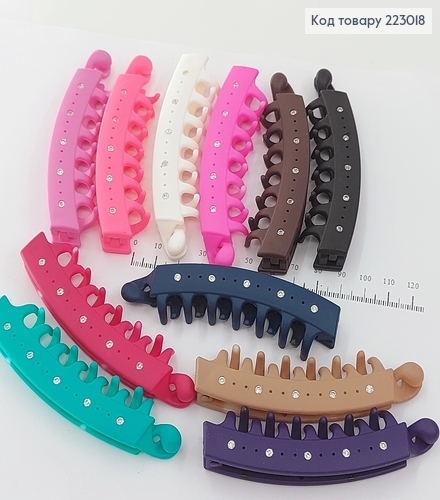 Заколка банан каучук 10 см в асорт.  223018 фото 1