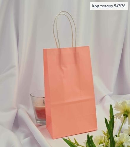 Пакет крафтовый 13*21*8см Розовый 543178 фото 1