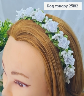 Віночок метал,  БІЛІ троянди, ручна робота, Україна 25182 фото