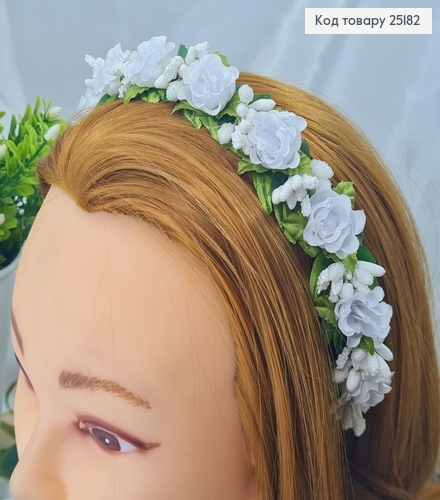 Віночок метал,  БІЛІ троянди, ручна робота, Україна 25182 фото 1