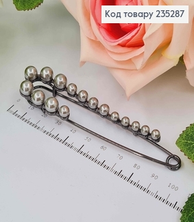 Брошка  ШПИЛЬКА  чорного кольору з Бусинками , довжина 10см 235287 фото