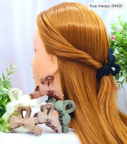 Краб пластик матовый "Бантик", размер 7см, Пастельные цвета в ассортименте. 214426 фото 1