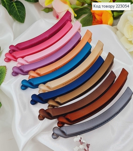 Заколка банан пластик матовий 11,5см  в асорт. 223054 фото 1