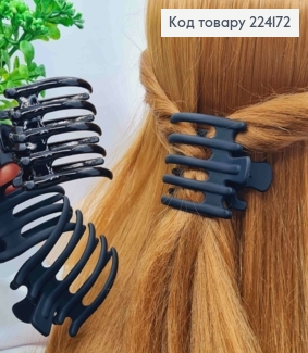 Заколка-Зажим (Боковушка) матовая/глянцевая, 6,5*5см, Черного цвета 224172 фото