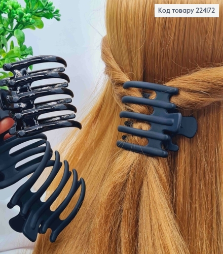 Заколка-Зажим (Боковушка) матова/глянцева, 6,5*5см, Чорного кольору 224172 фото 1