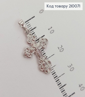 Крестик с распятием 2,4х1,6см  родироване медзолото Xuping 210071 фото