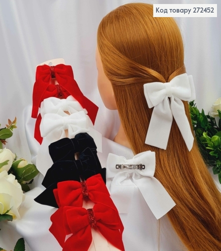 Набор заколок (10шт) БАНТИК велюр 4см, размер 11*8см, в ассортименте, УКРАИНА 272452 фото 1