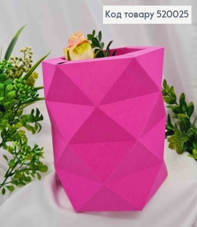 Коробка многогранная, малинового цвета, диаметр 16см, высота 18см, глубина 9см, УКРАИНА 520025 фото