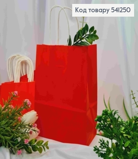 Пакет крафтовый, 16*22*8см, Красный. 541250 фото
