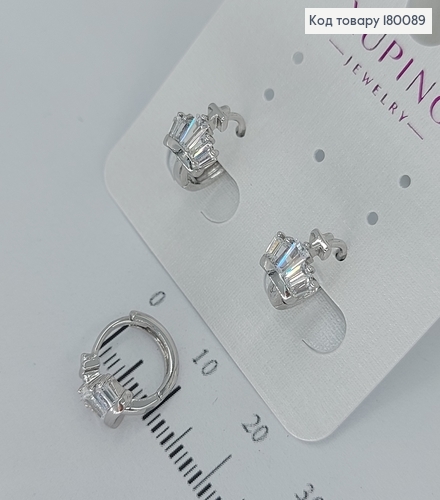 Серьги  кольца Корона с камнями  медицинское золото Xuping 180089 фото 1