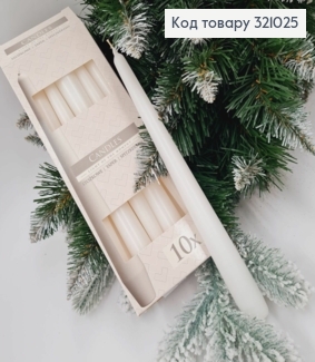 Набор свечей БЕЛЫХ,10 шт,  BISPOL, 24,3см, 7год/горения 321025 фото