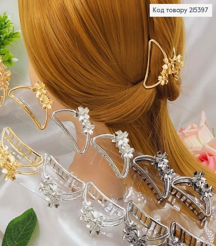 Краб металл, Дуга с двумя васильками, 4,5см, цвета в ассорт. 215397 фото 1