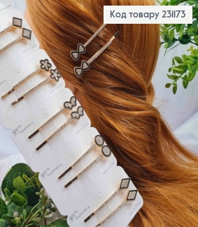 Набір невидимок (2шт), Різні фігурки в асортименті з Камінням, 6,5см, Золотого кольору, ціна за2шт 231173 фото