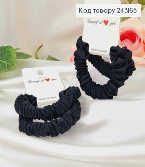 Резинка жатка, атлас, 6,5см, черного цвета, 2шт/наб. 243165 фото