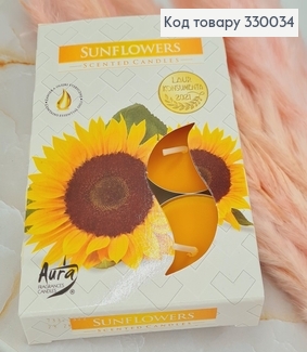 Аромасвічка таблетка BISPOL Соняшник  6 шт/4 годин, 15-330 330034 фото