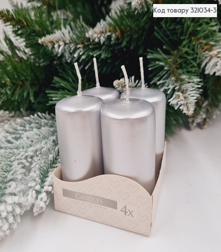 Набор свечей СЕРЕБРЯНЫХ  BISPOL 4 шт, 40/80мм, 9 год. горения 321034-3 фото 1
