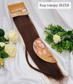 Пасма штучного волосся ШОКОЛАД   на двох заколках, довжина 60см. 262321 фото