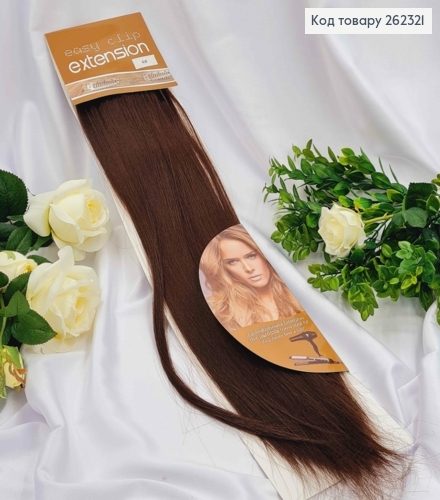 Пасма штучного волосся ШОКОЛАД   на двох заколках, довжина 60см. 262321 фото 1