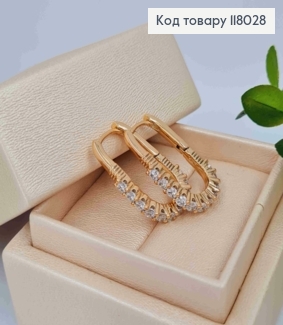 Серьги Овальные украшены Блестящими камешками, 2,4см, Xuping 18K 118028 фото