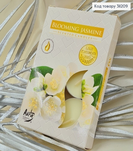 Аромасвічка таблетка BISPOL Квітучий жасмин  6 шт/ 4 годин, 15-169 330047 фото 1