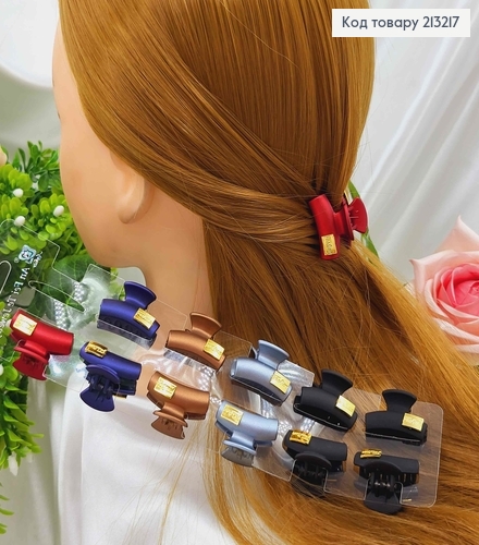 Краб пластик, матовый с золотой пластинкой, прямоугольный 3см, в ассорт. 213217 фото 1