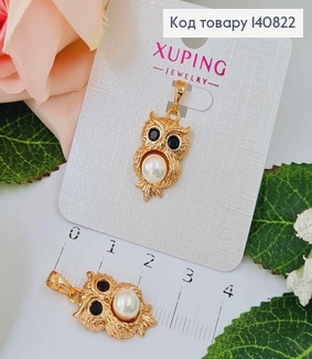 Кулон, "Соуня" с жемчужиной и черными глазами, 1,8см, Xuping 18K 140822 фото