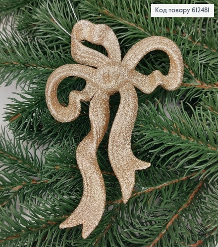 Новогодняя фигура Блеск Бантик КАПУЧИНО, 14,5*10,5см, Украина 612481 фото 1