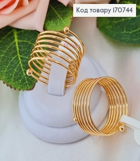 Кольцо "Пружинка" с шариками на концах, Xuping 18K 170744 фото